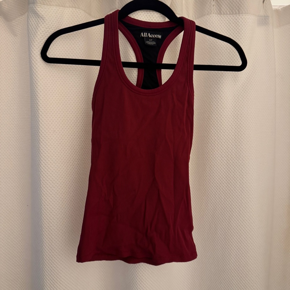 Bandier All Access ribbed racerback workout tank top with built in bra size S